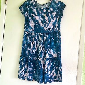 Old navy blue and white tie dye dress kids size XL